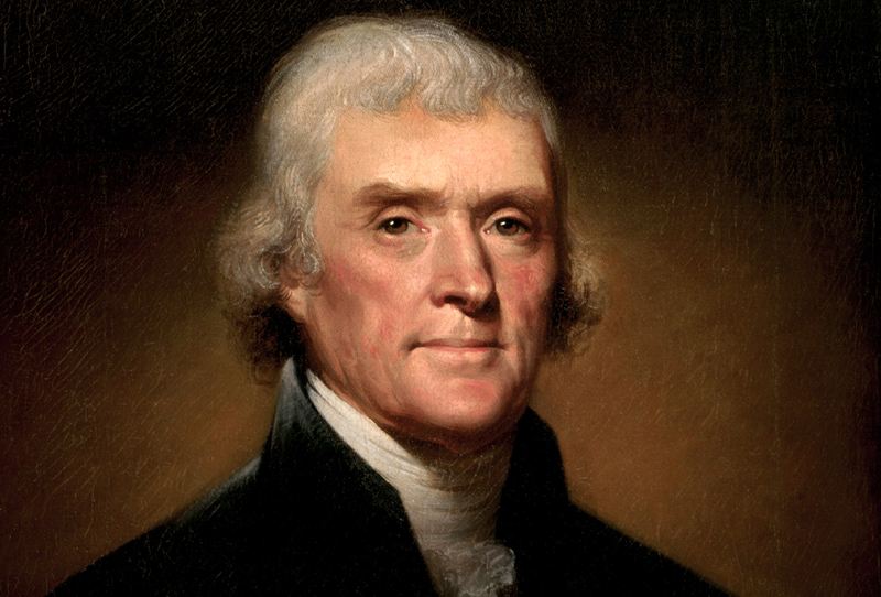 A portrait of Thomas Jefferson painted by Rembrandt
