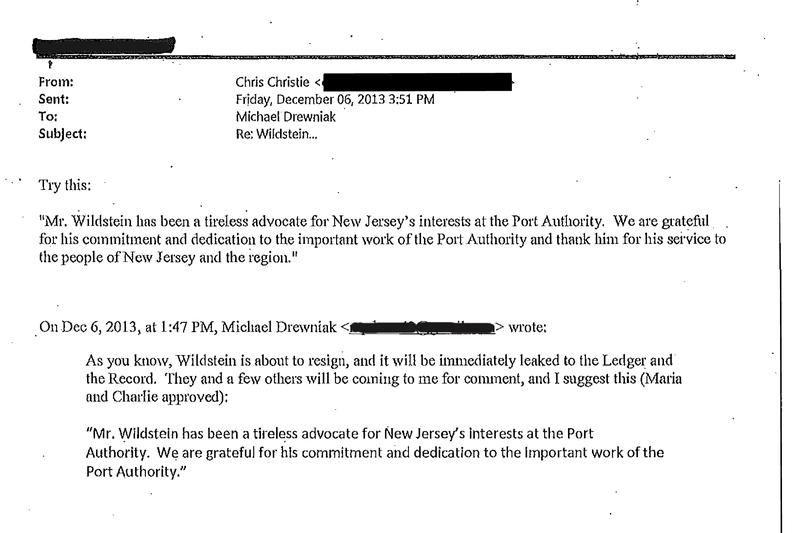 This is the only email that has so far been publicly released from Gov. Chris Christie about Bridgegate. He is changing the resignation statement of David Wildstein, who ordered the lanes closed.