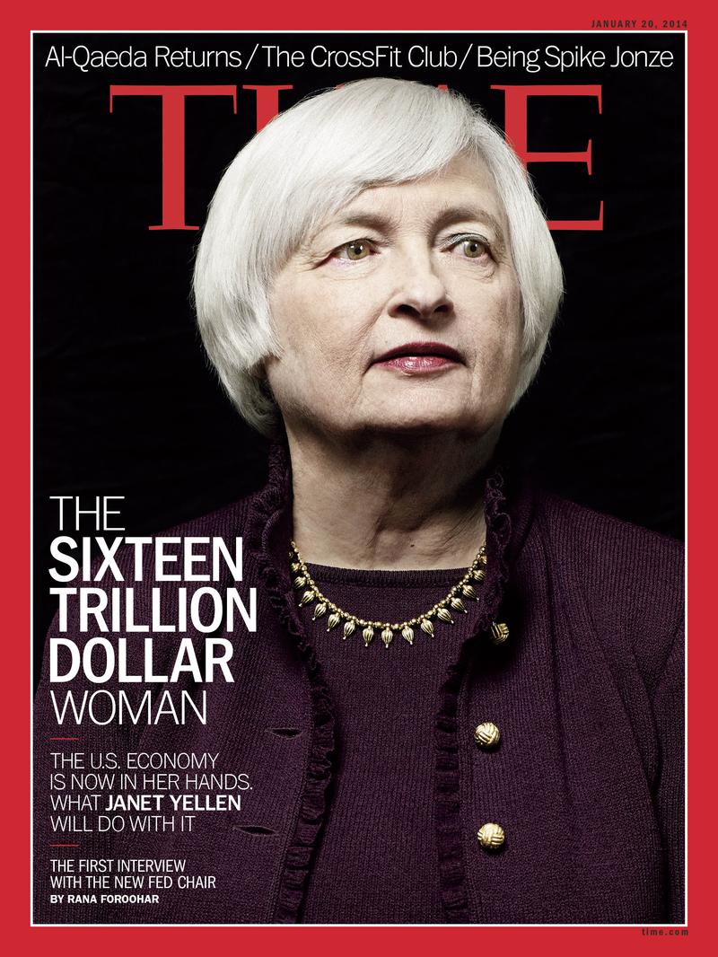 Janet Yellen on the cover of <em>Time</em> magazine