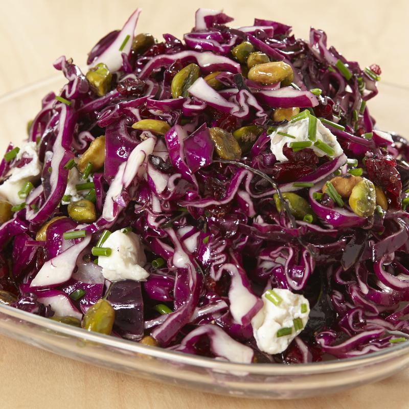 Recipe Jacques Pepin's Red Cabbage, Pistachio, and Cranberry Salad