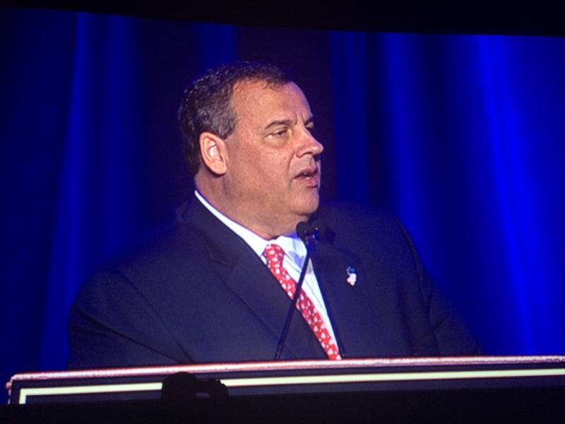 New Jersey Gov. Chris Christie speaks at the annual New Jersey Chamber of Commerce dinner in Washington, DC.