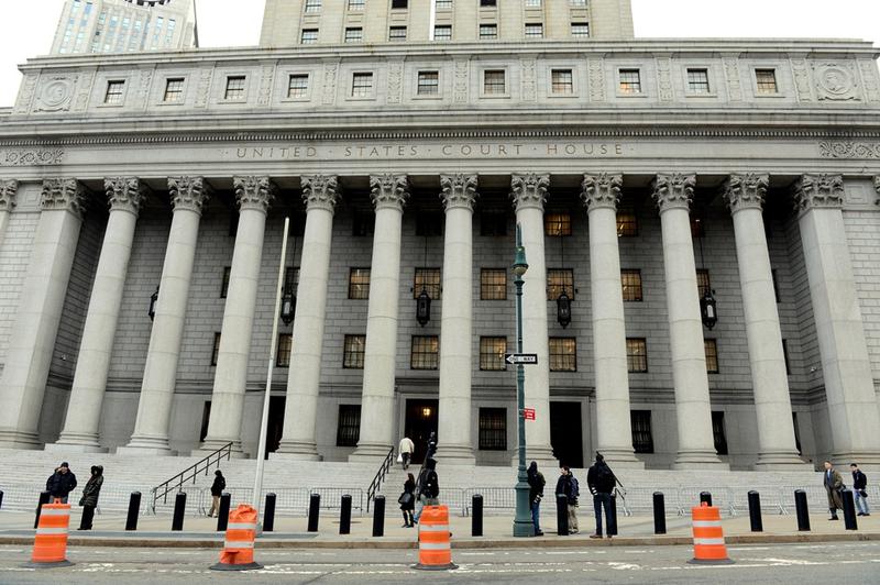 Federal Courthouse in Manhattan where the trial of New York Police Department officer Gilberto Valle, accused of conspiring to kidnap women that he planned to cook and eat, began February 25, 2013.