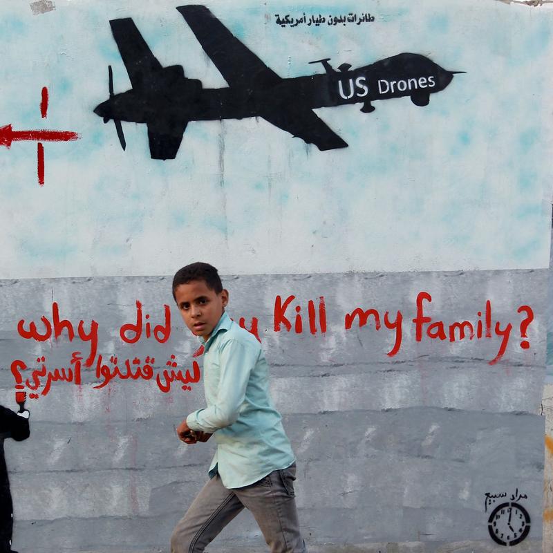 Graffiti in Sanaa, Yemen on December 13, 2013.
