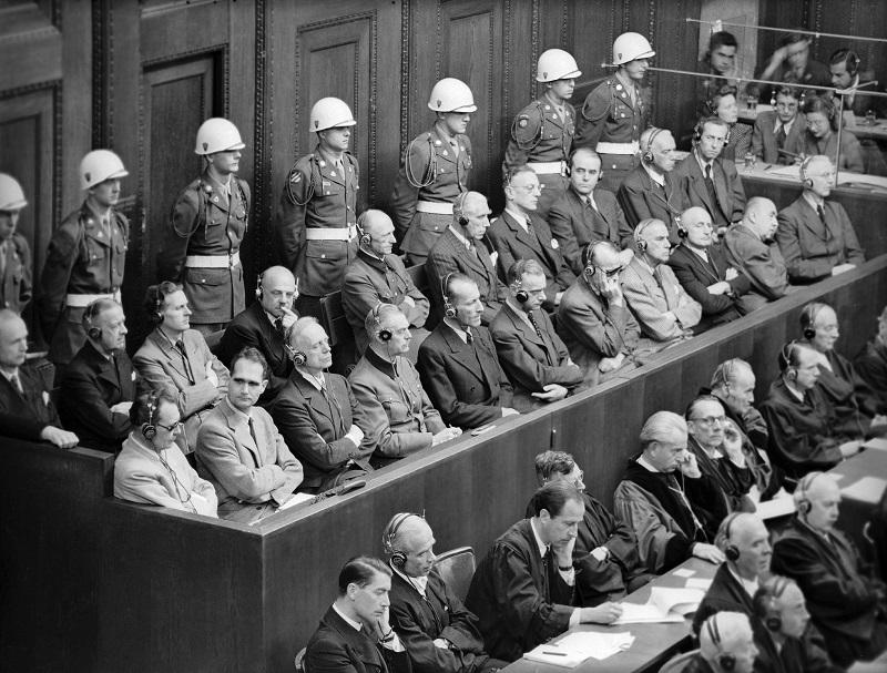 Articles of accusation presented against Nazi war criminals at Nuremberg include crimes against peace, war crimes with collective assassinations, torture, slavery, pillage and crimes against Humanity.