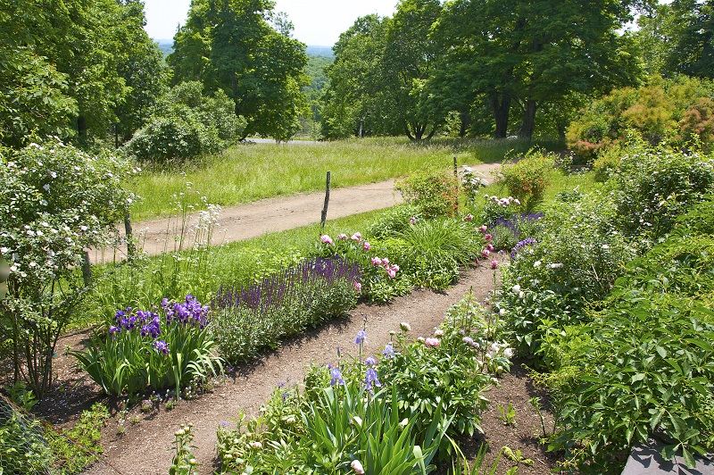 Perennial garden in June, Olana, home, studio and estate of the Hudson River School artist, Frederick Church, Hudson, Columbia County, New York.
