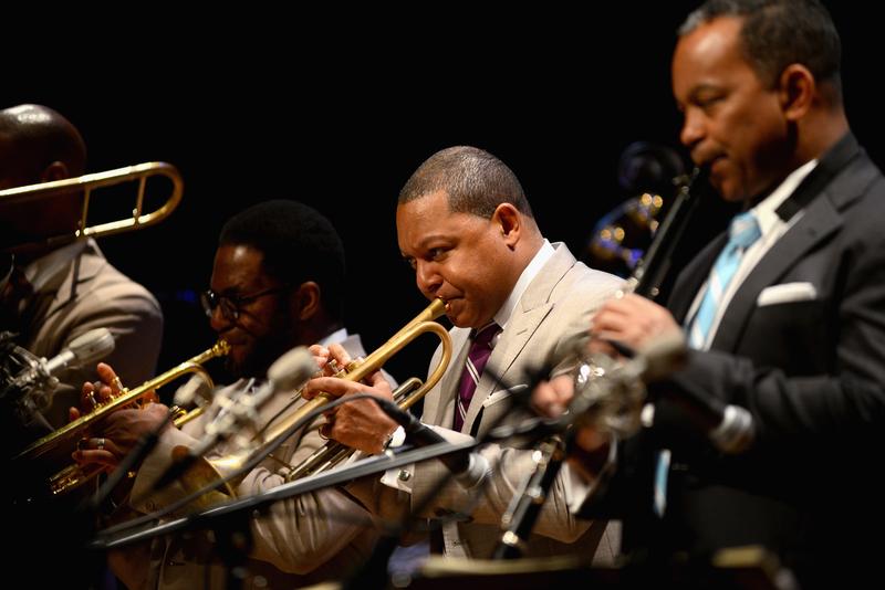 Wynton Marsalis performs with Jazz at Lincoln Center Orchestra during the Virginia Arts Festival at the Attucks Theatre on April 12, 2015 in Norfolk, Virginia.