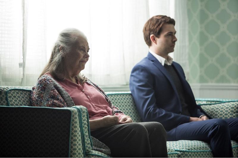 Pictured (left to right): Lois Smith and Noah Bean in a scene from the Playwrights Horizons New York premiere production of Marjorie Prime, a new play by Jordan Harrison, directed by Anne Kauffman.