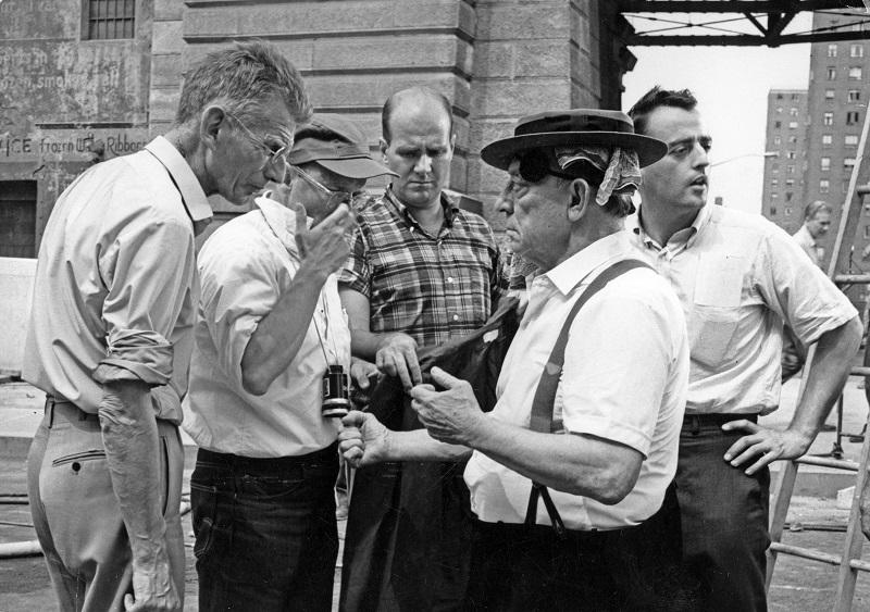On the set of "Film" with (left to right) Samuel Beckett, Alan Schneider and Buster Keaton.