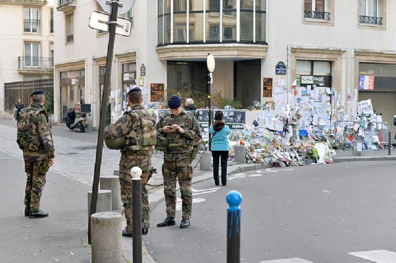PARIS, FRANCE - Tributes continue near the Charlie Hebdo offices more than a month after the terrorist attacks on February 16, 2015 in Paris, France.