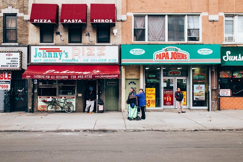 One of the pizzeria's featured in the book, Johnny's Pizzeria in Sunset Park.