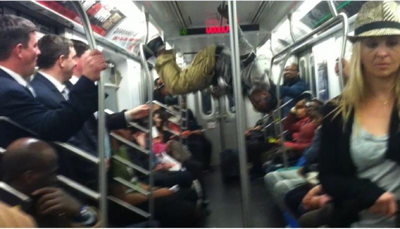 Rayquan Perez is a subway performer who usually dances on the 4 and 2 lines.