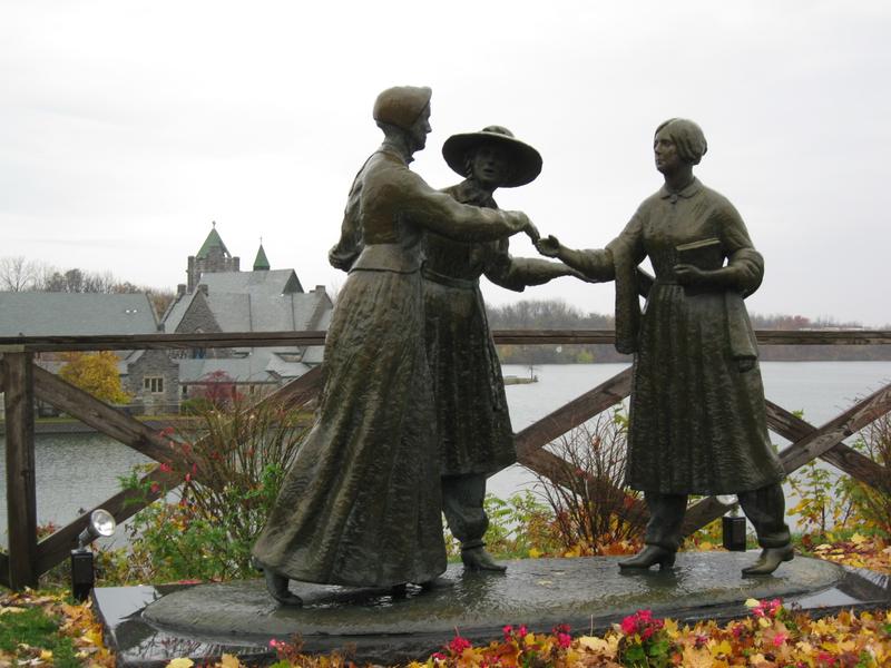 A statue in Seneca Falls, New York