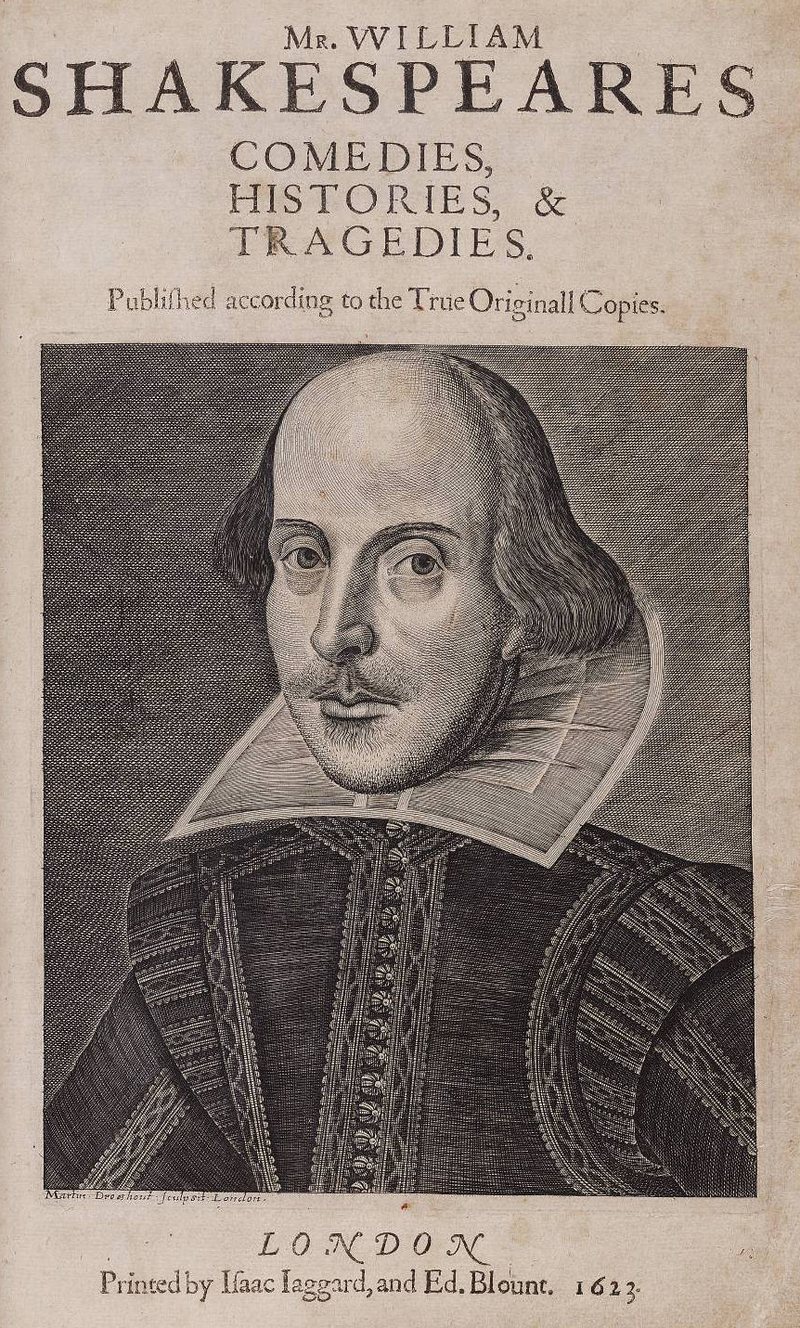Title page of the First Folio, by William Shakespeare
