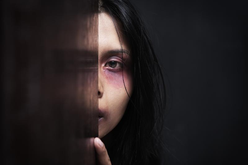 One in 4 women will experience domestic violence during her lifetime. This is a stock photo representing domestic violence.
