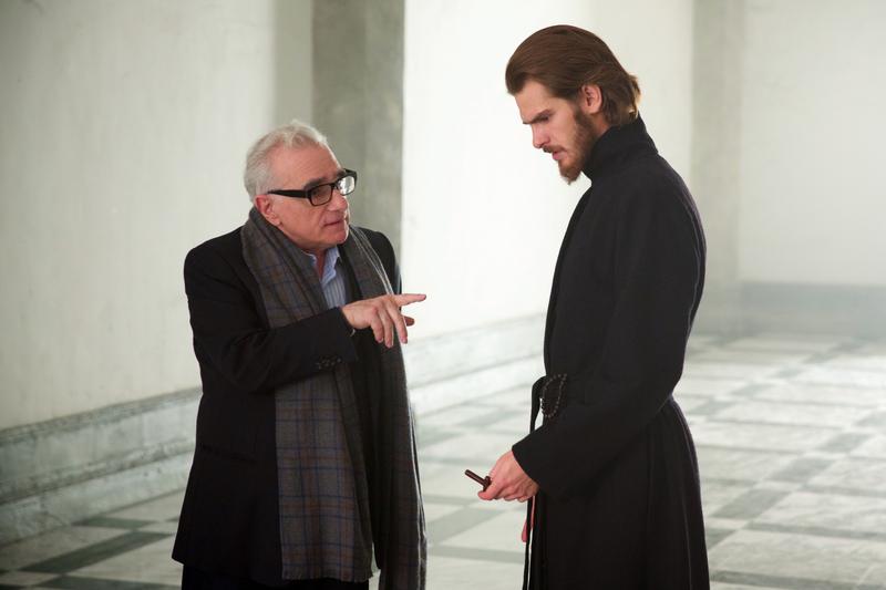 Director, Martin Scorsese and Andrew Garfield on the set of the film SILENCE by Paramount Pictures, SharpSword Films, and AI Films (Reprinted with permission from Kerry Brown, 2016 Paramount Pictures)