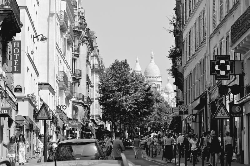 Street view of Paris, France.
