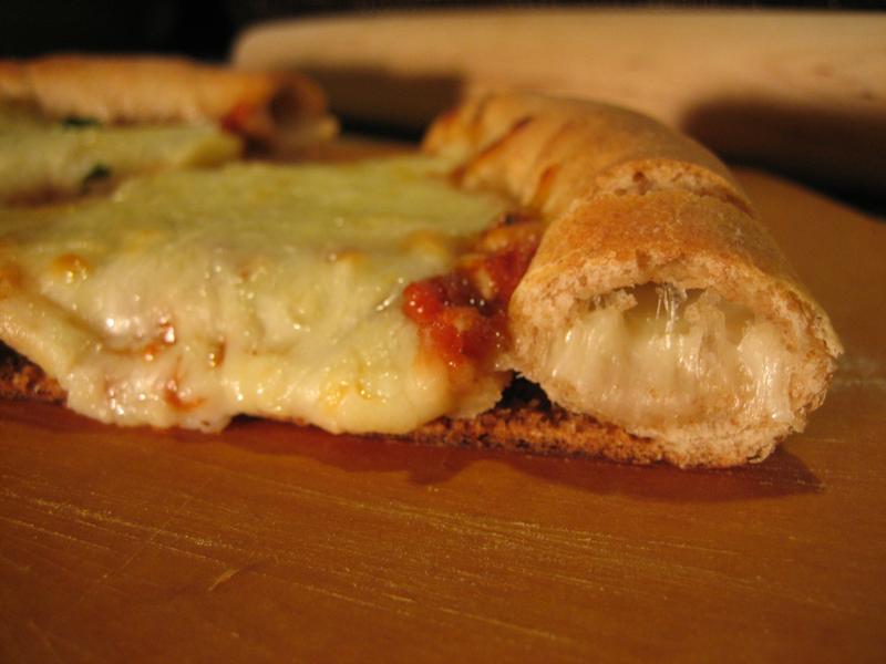 Stuffed crust pizza.