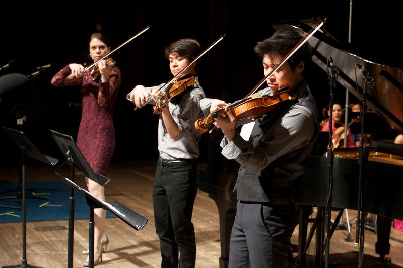 Tessa Lark, Jonathan Miron and Charles Yang.