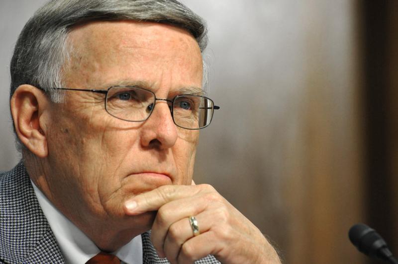 Senator Byron Dorgan (D-ND) is seen during the Senate Interior, Environment and Related Agencies Subcommittee hearing on June 23, 2010 on Capitol Hill.