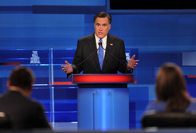 Mitt Romney takes part in a South Carolina Republican presidential debate in Myrtle Beach, South Carolina.