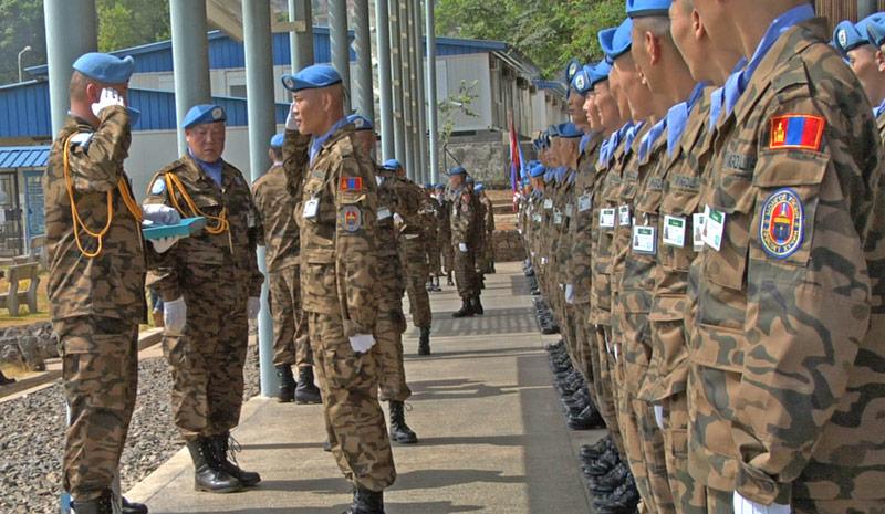 Mongolian peacekeepers protect the Special Court of Sierra Leone