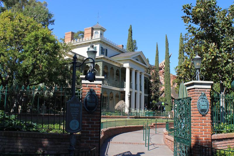 Entrance to the Haunted Mansion, an attraction in New Orleans Square, where facades are copied from real buildings in New Orleans