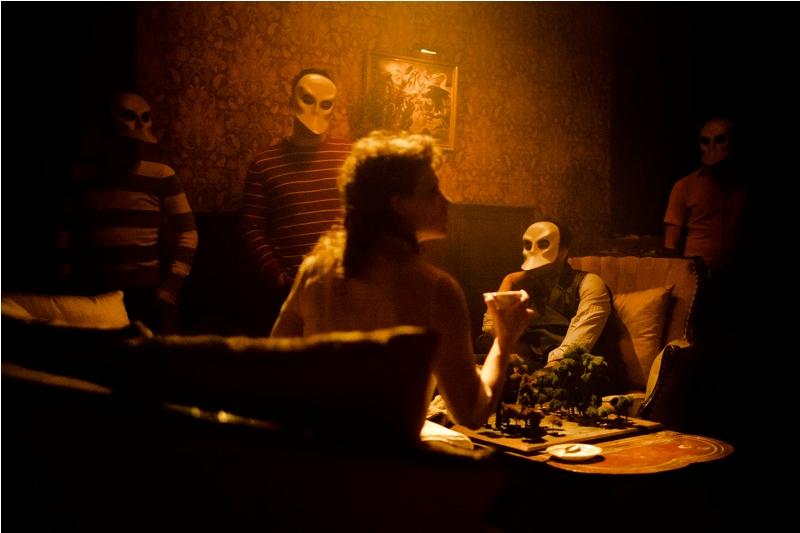 Tori Sparks (center) in em Sleep No More /em with audience members
